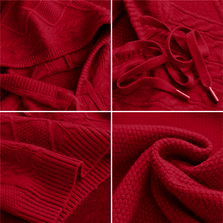 Aveline | Kabelstickad Hoodie Tröja