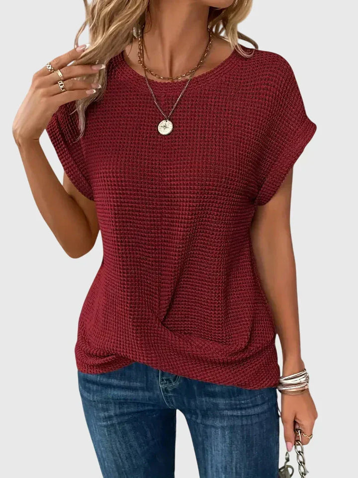 Isa™ | Elegant Blus med Rund Halsringning