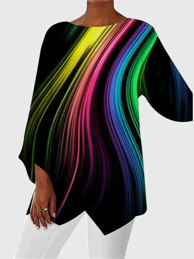 Alayah™ | Elegant Topp med Rund Halsringning