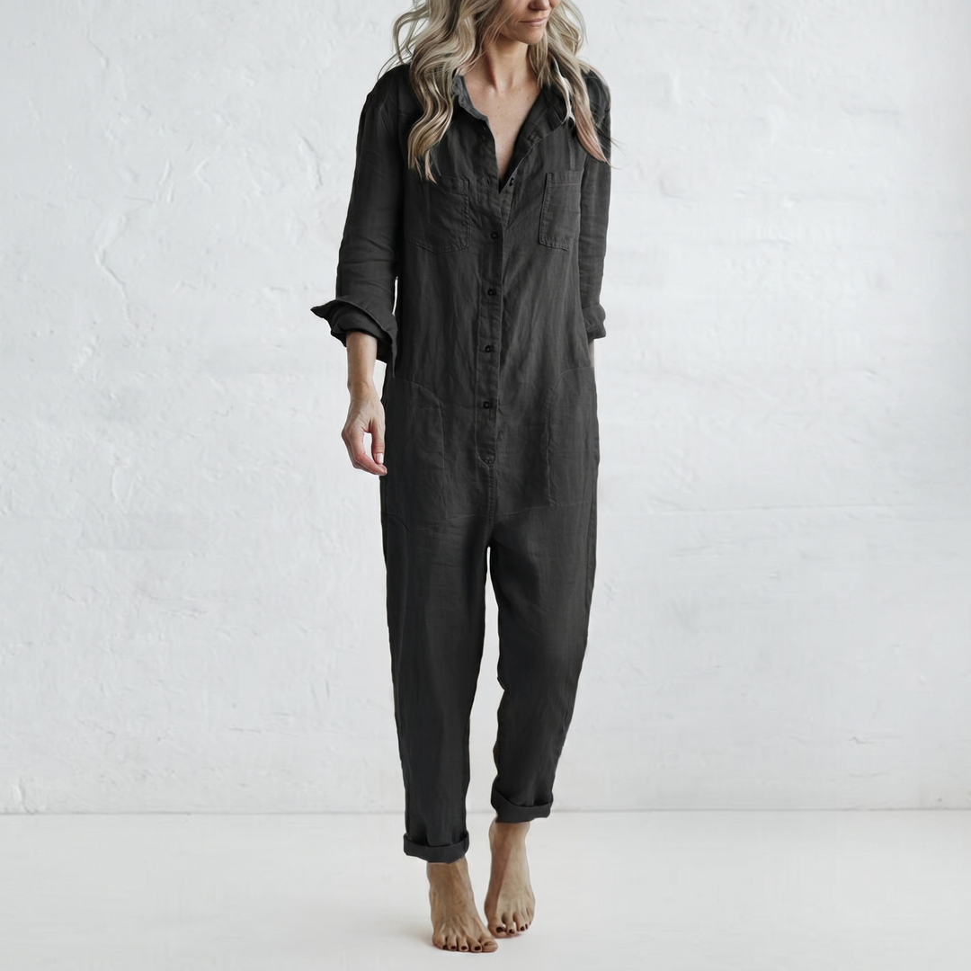 LooseStitch™ | Dam Långärmd Knappar Overall