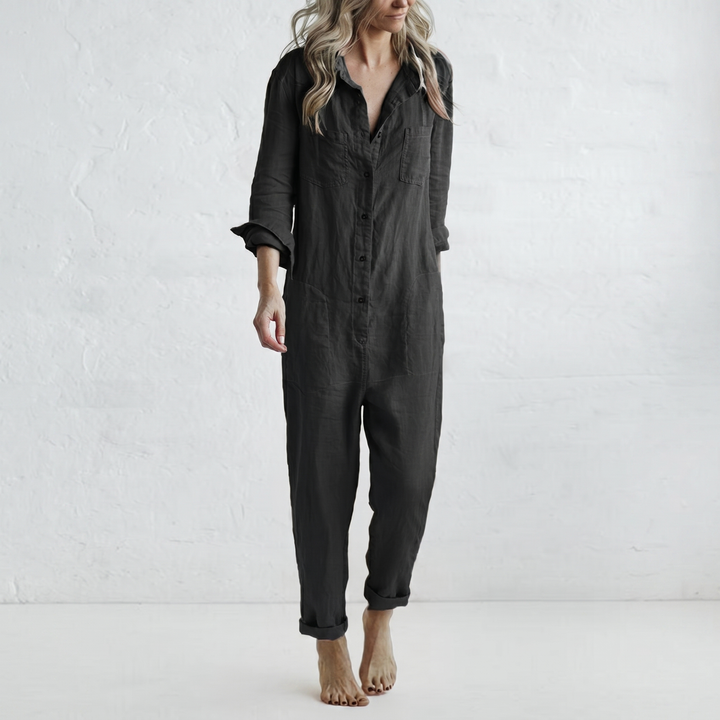 LooseStitch™ | Dam Långärmd Knappar Overall