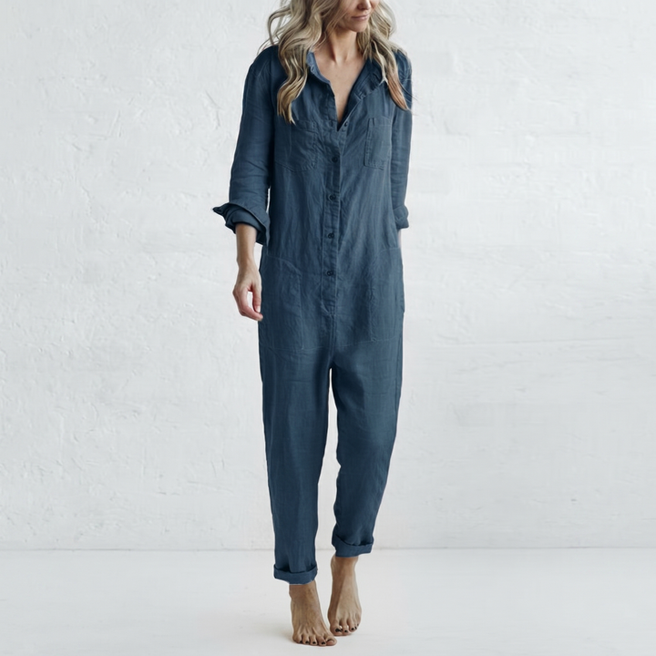 LooseStitch™ | Dam Långärmd Knappar Overall