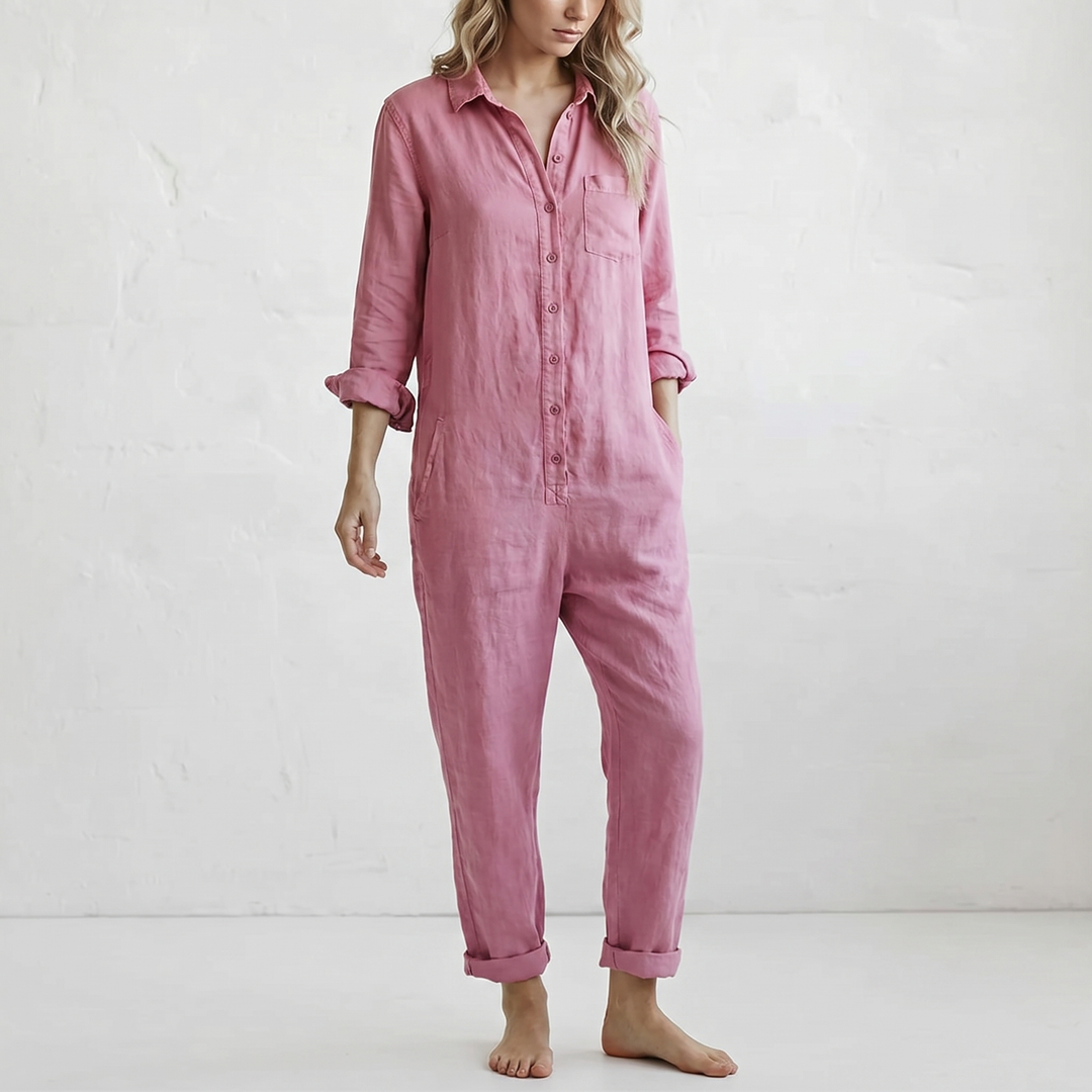 LooseStitch™ | Dam Långärmd Knappar Overall