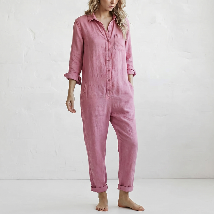 LooseStitch™ | Dam Långärmd Knappar Overall