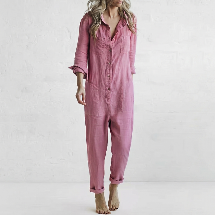 LooseStitch™ | Dam Långärmd Knappar Overall