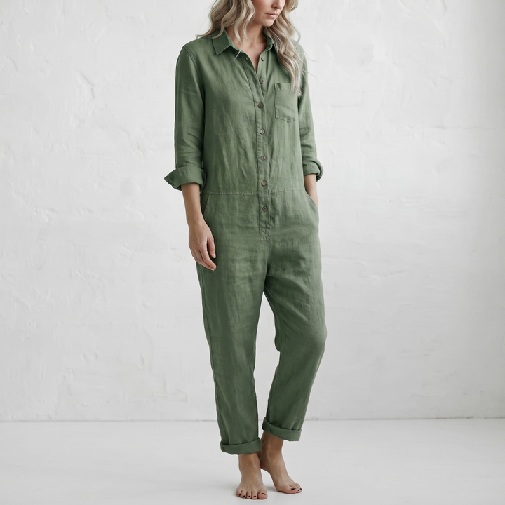LooseStitch™ | Dam Långärmd Knappar Overall