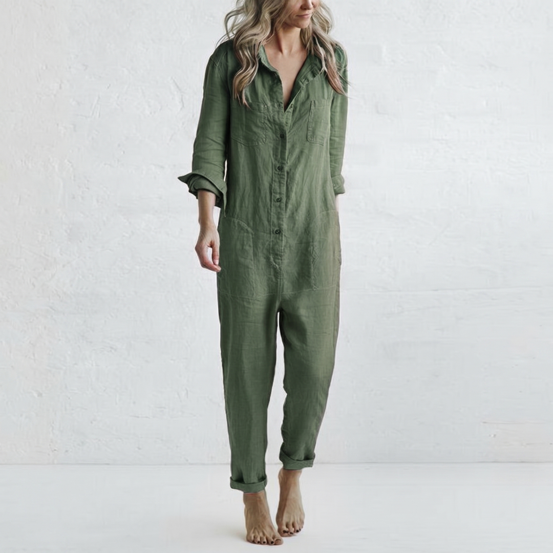 LooseStitch™ | Dam Långärmd Knappar Overall