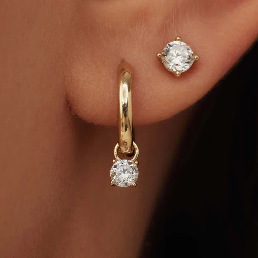 Elegant Larmes de Lune Guld Sten Örhänge