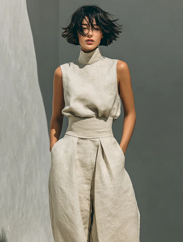 Nuria | Minimalistisk Ärmlös Topp Set